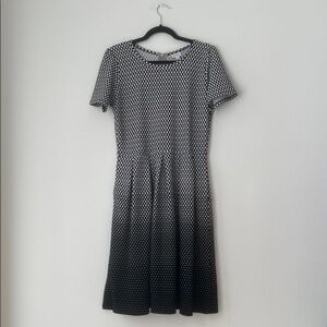LuLaRoe Black and White Patterned Midi Dress